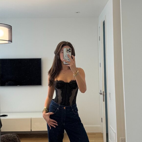 Urban Outfitters Out From Under Corset Top – Black / Size M - Picture 1 of 4